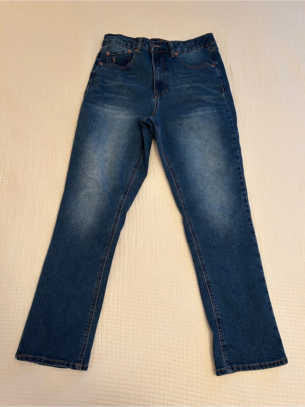 Frye Women's Dark Blue Cropped Straight-Leg Jeans